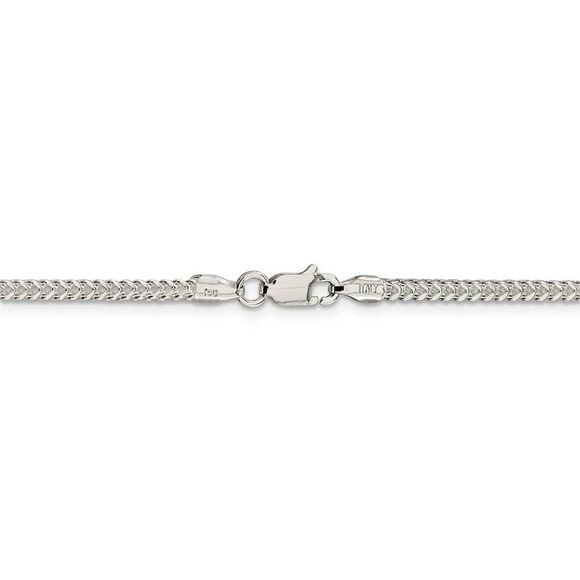 2mm Sterling Silver D/C Solid Square Franco Chain Necklace, 30 Inch - Picture 3 of 7